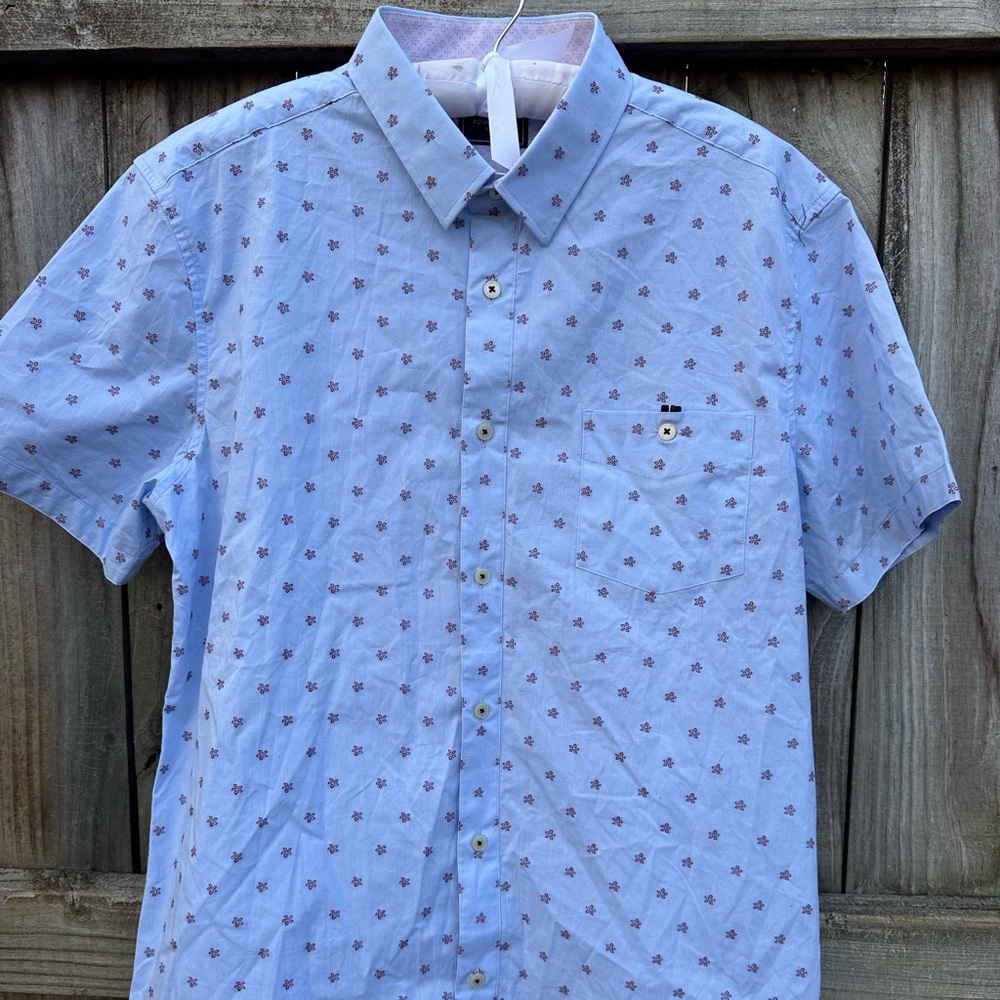 7 Diamonds cotton blue shirt